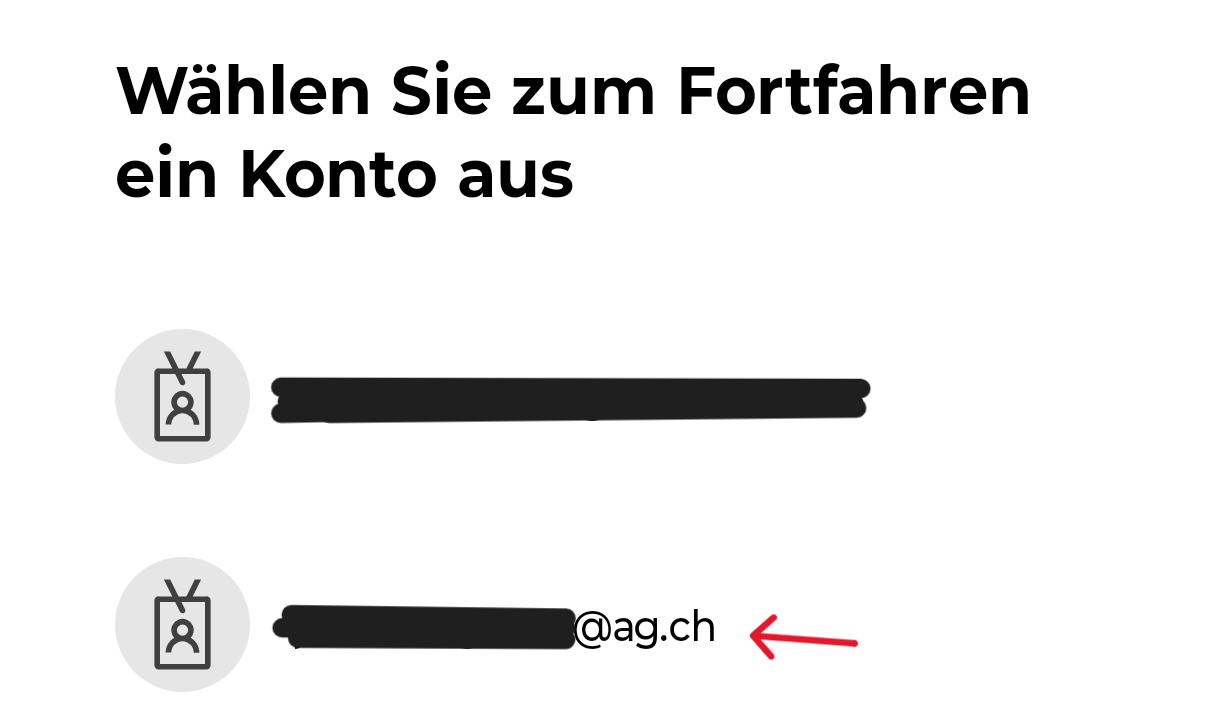 konto auswählen